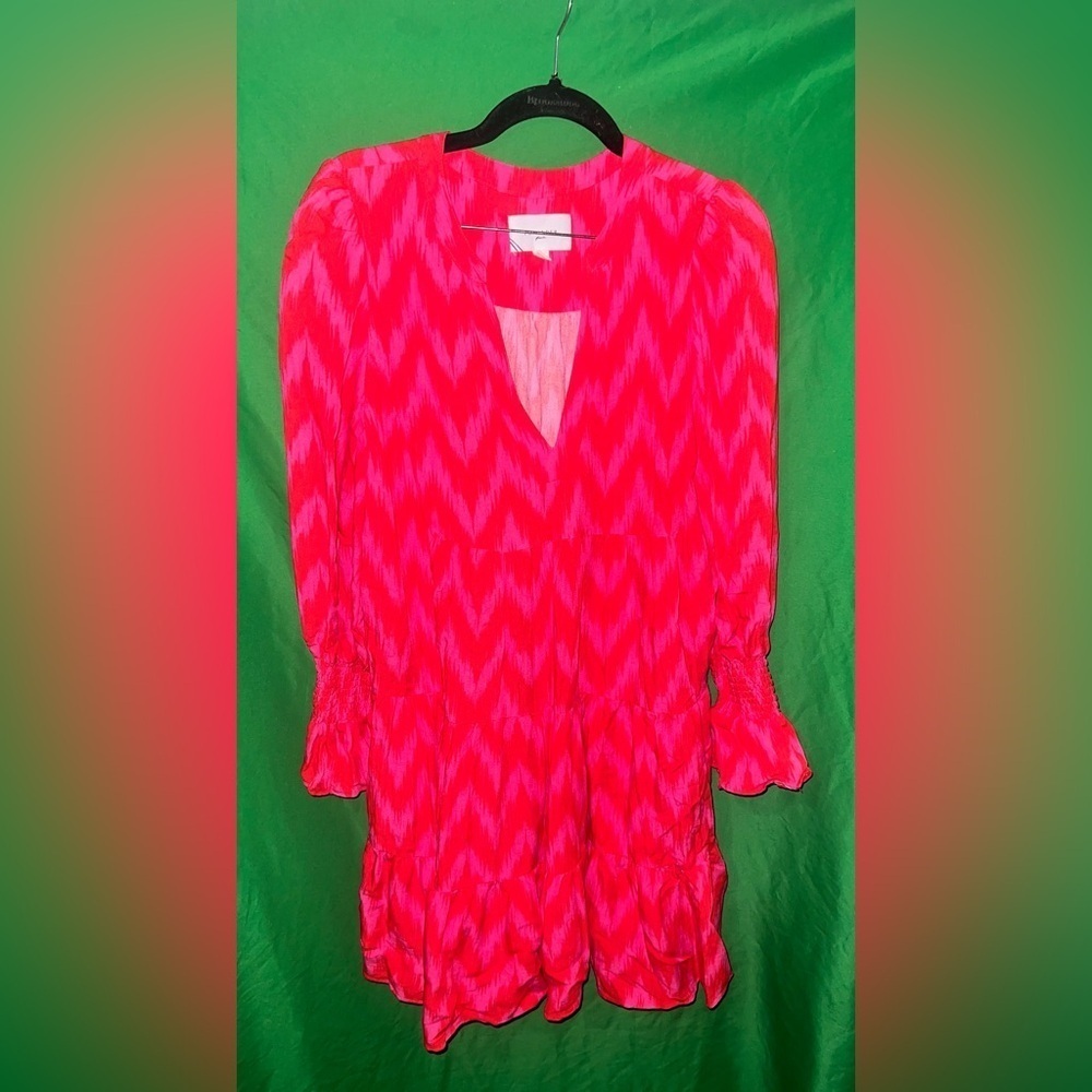 Tuckernuck Pomander Place Ikat Pink Zigzag Dress size Large - Picture 4 of 9